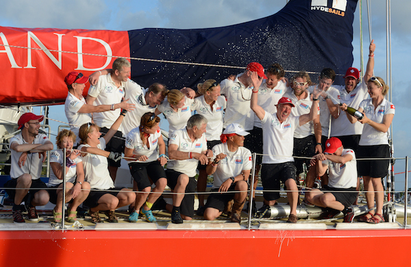 switzerland celebrates their race 7 win - photo: clipper ventures/dan peled