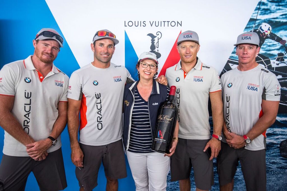 Dry Creek Winery's Kim Stare Wallace with Oracle Team USA at the Louis Vuitton America's Cup World Series Chicago