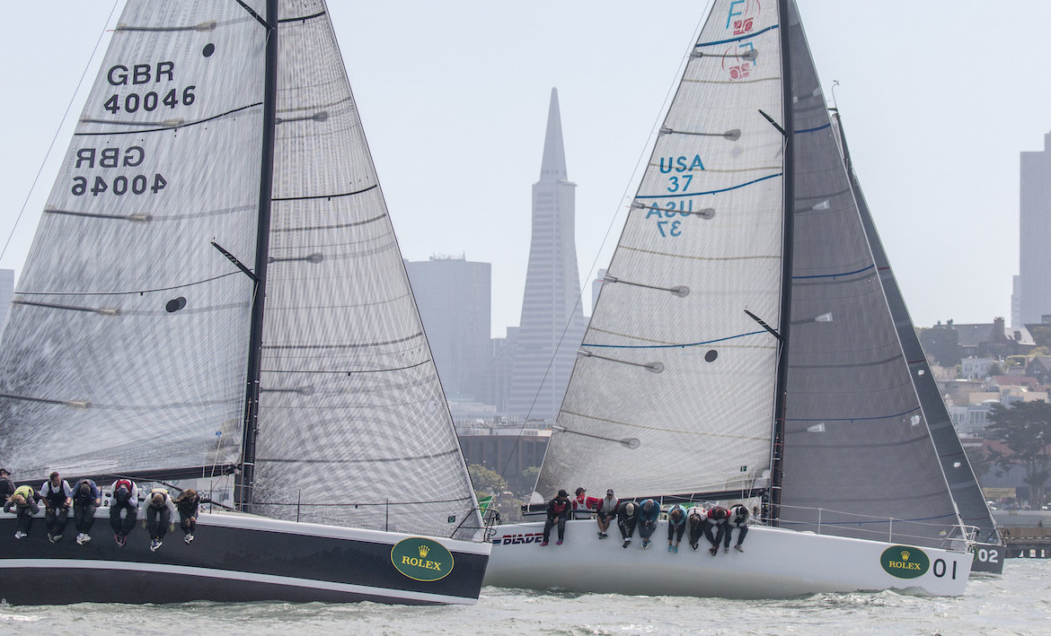 farr 40s twisted and blade race in the the rolex big boat series 2016. sailcouture.com.