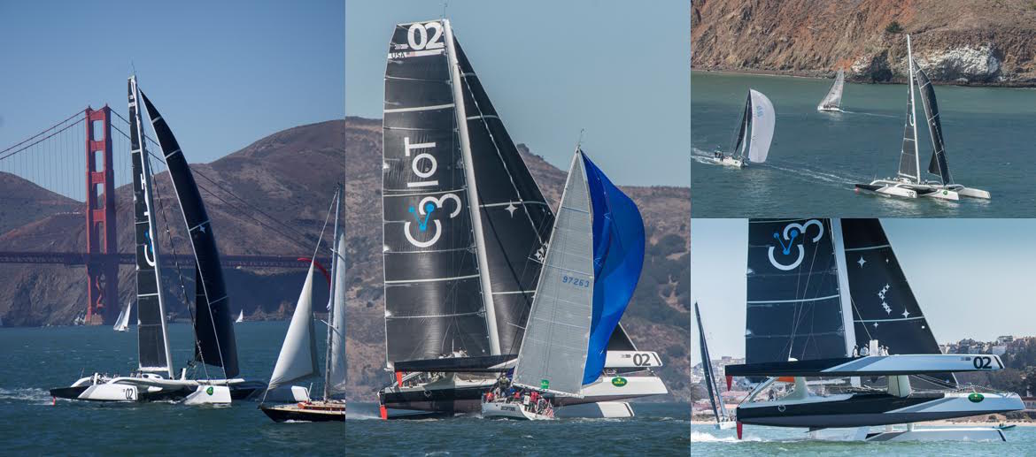 mod 70 orion mixing it up with other boats, rolex big boat series 2016. sailcouture.com